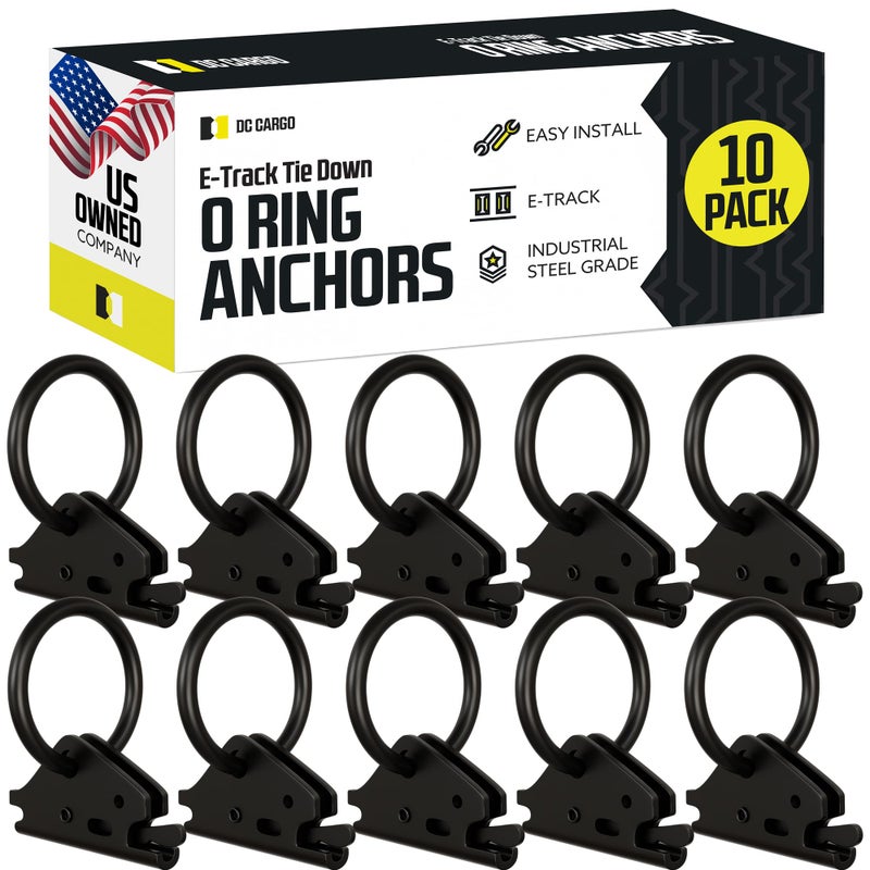 DC Cargo Mall Heavy-Duty Steel O-Ring (Pack of 10) 4500Lbs Break Strength - E Track Accessories Tie-Down Anchors for E-Track Tie-Down System - Image 1
